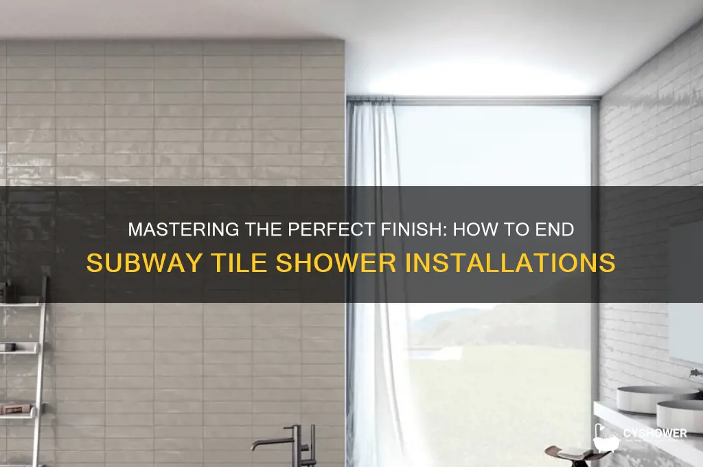 how to end subway tile shower