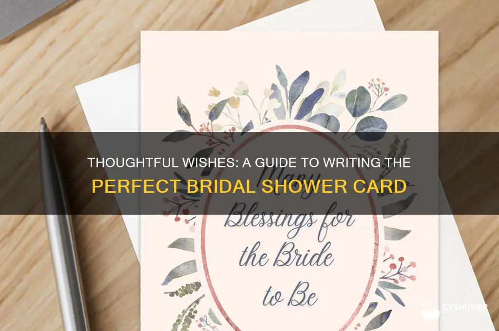 how to fill out a bridal shower card