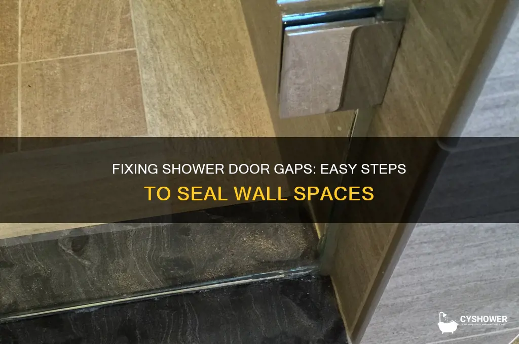 how to fill up gap between shower door and wall