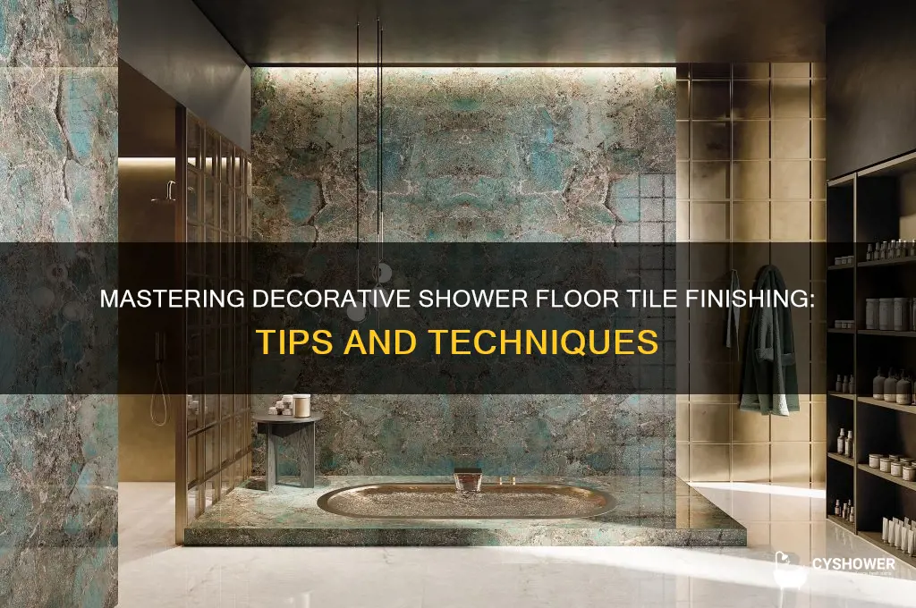 how to finish decorative shower floor tile