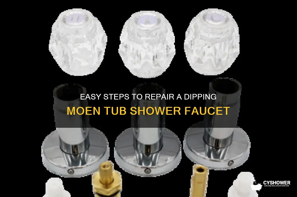 how to fix a dipping moen tub shower faucet