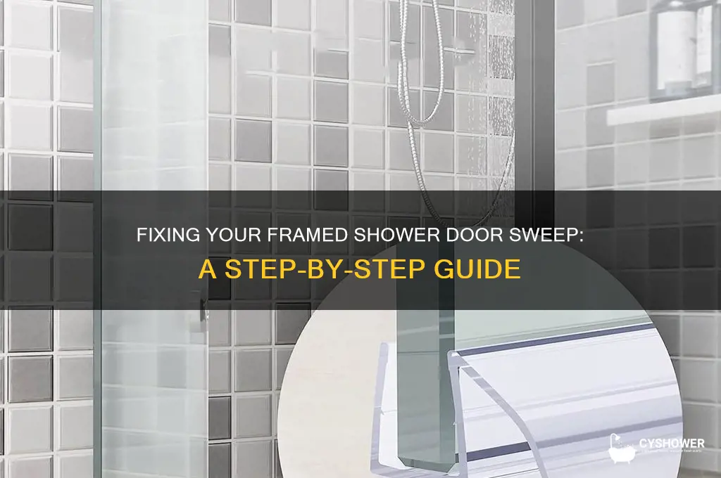 how to fix a framed shower door sweep