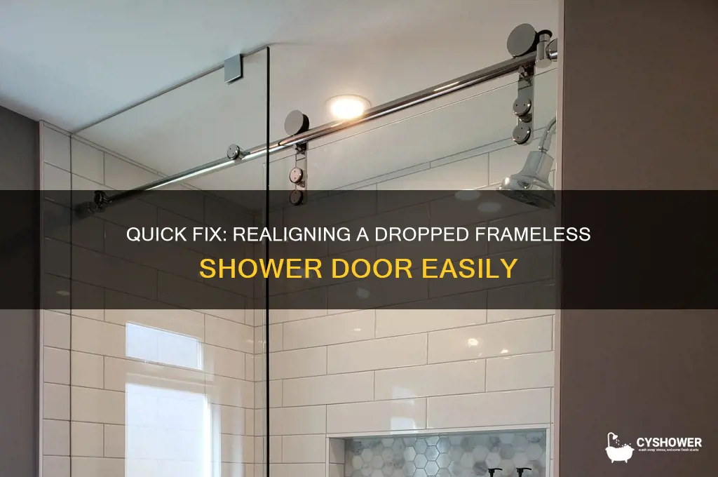 how to fix a frameless shower door that has dropped