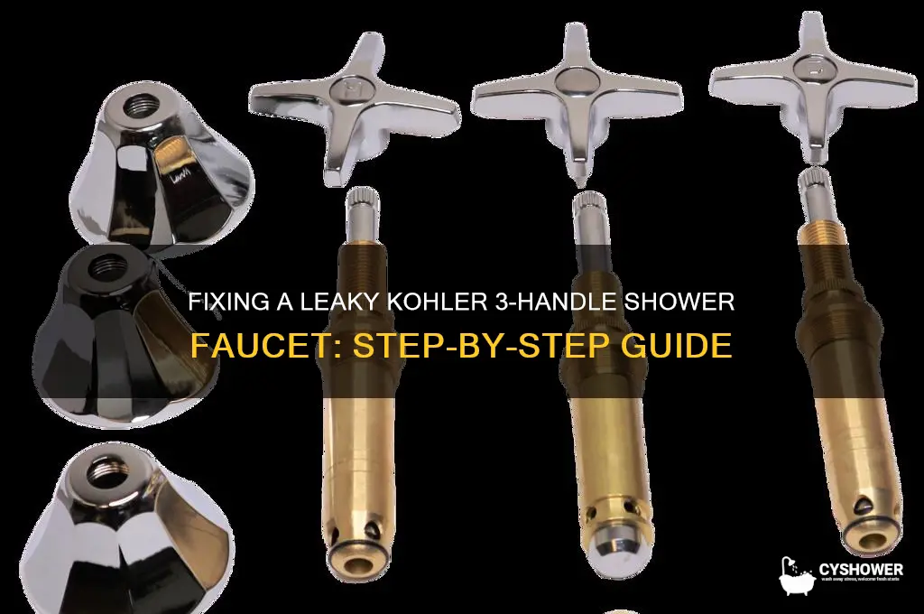 how to fix a kohler 3 handle leaky shower faucet