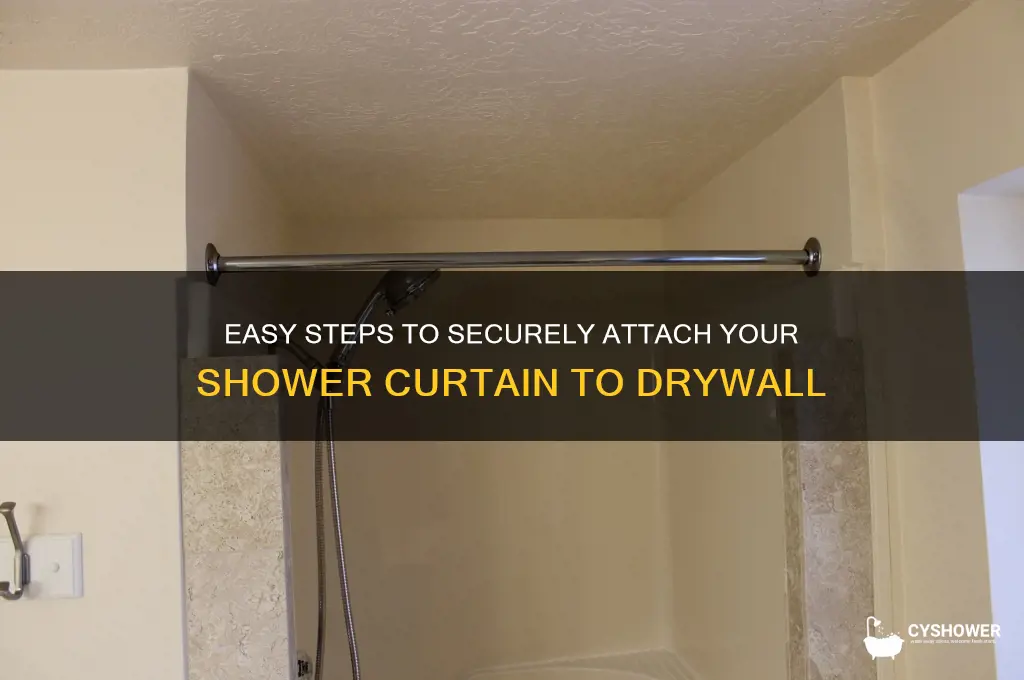 how to fix a shower curtain to drywall