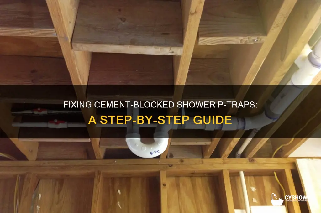 how to fix a shower p trap that has cement