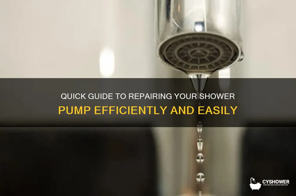 how to fix a shower pump
