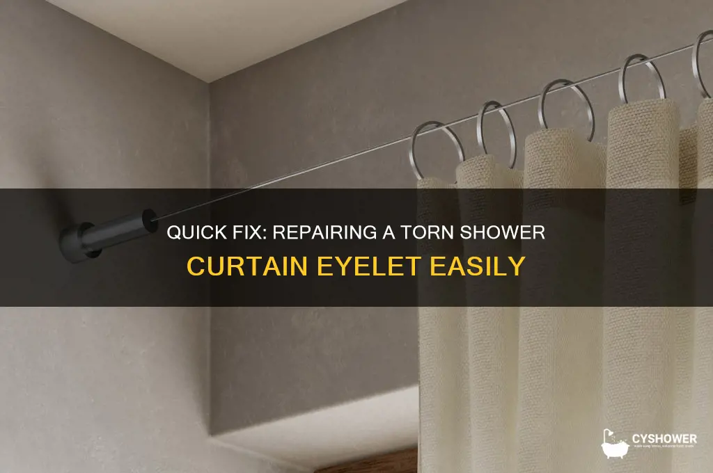 how to fix a torn shower curtain eyelet