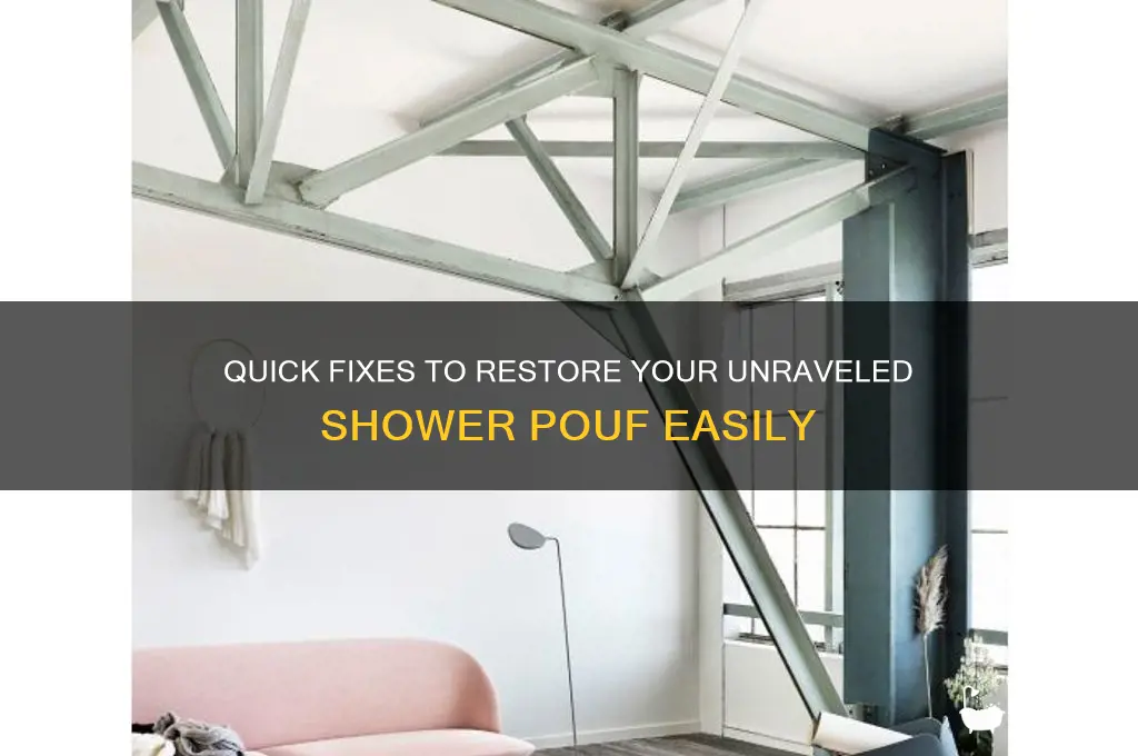 how to fix an unraveled shower pouf