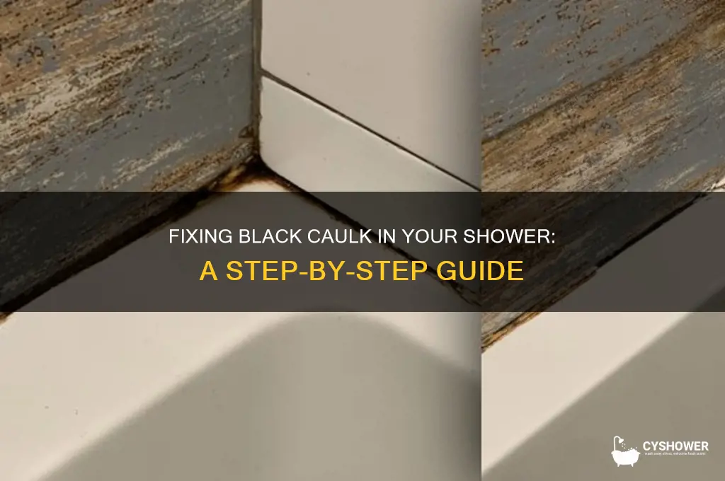 how to fix black caulk in shower