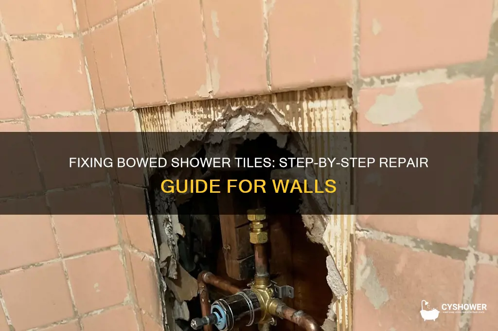 how to fix bowing out tile wall in shower