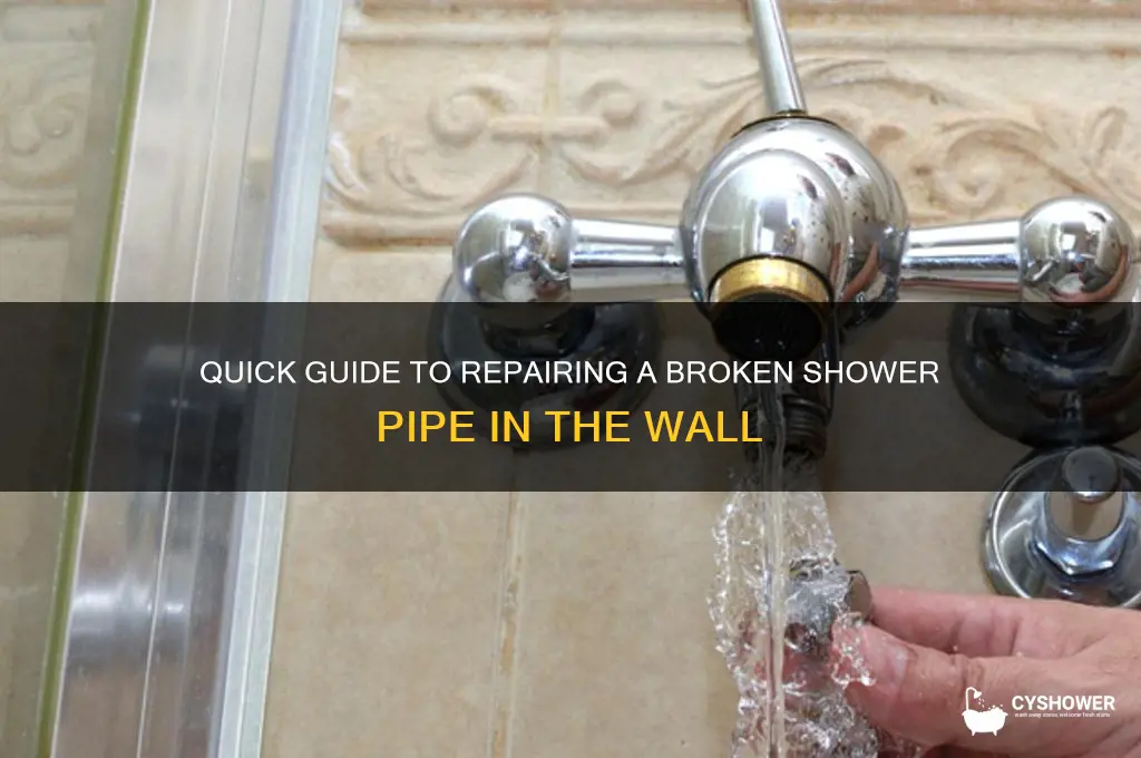 how to fix broken shower pipe in wall
