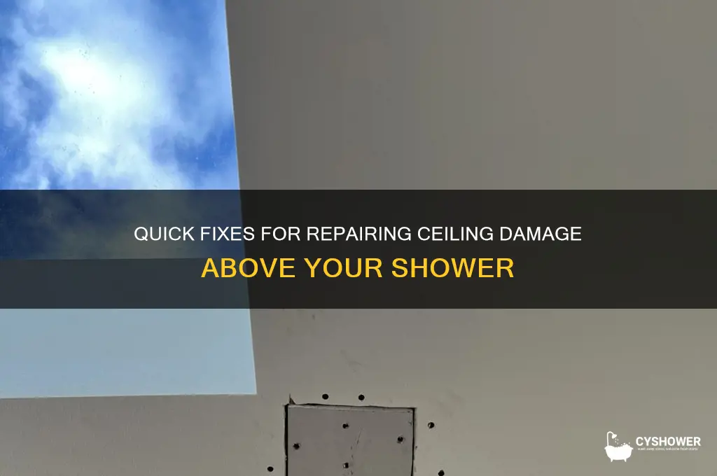 how to fix ceiling above shower