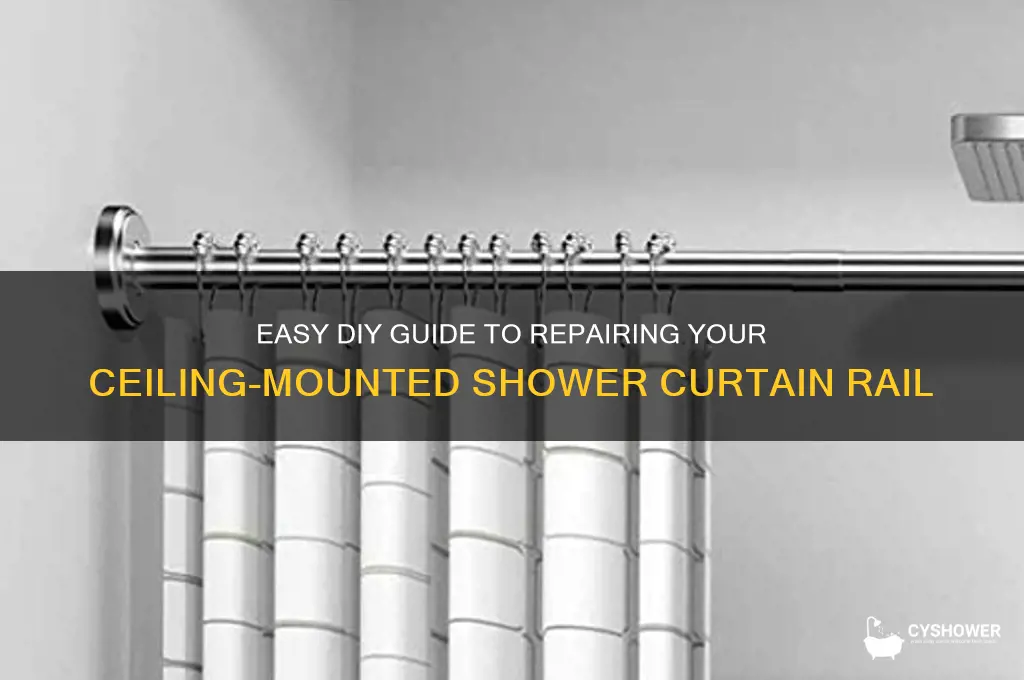 how to fix ceiling here shower curtain rail