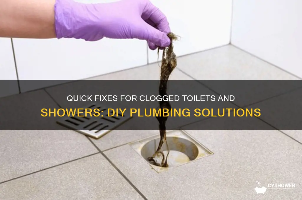 how to fix clogged toilet and shower