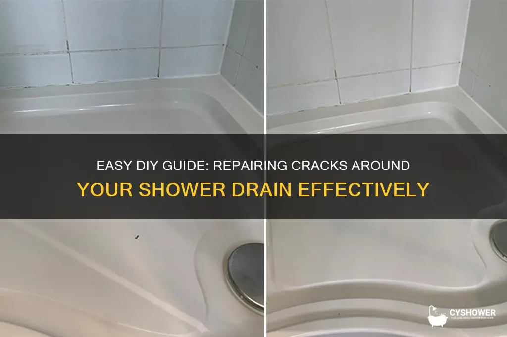 how to fix crack around shower drain