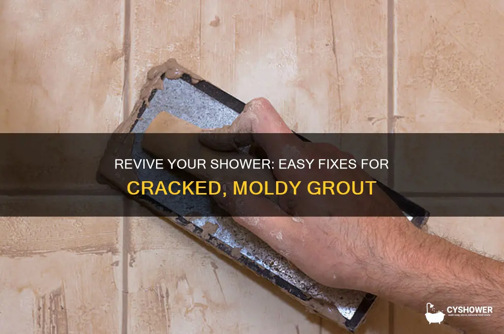 how to fix cracked and moldy grout in shower wall