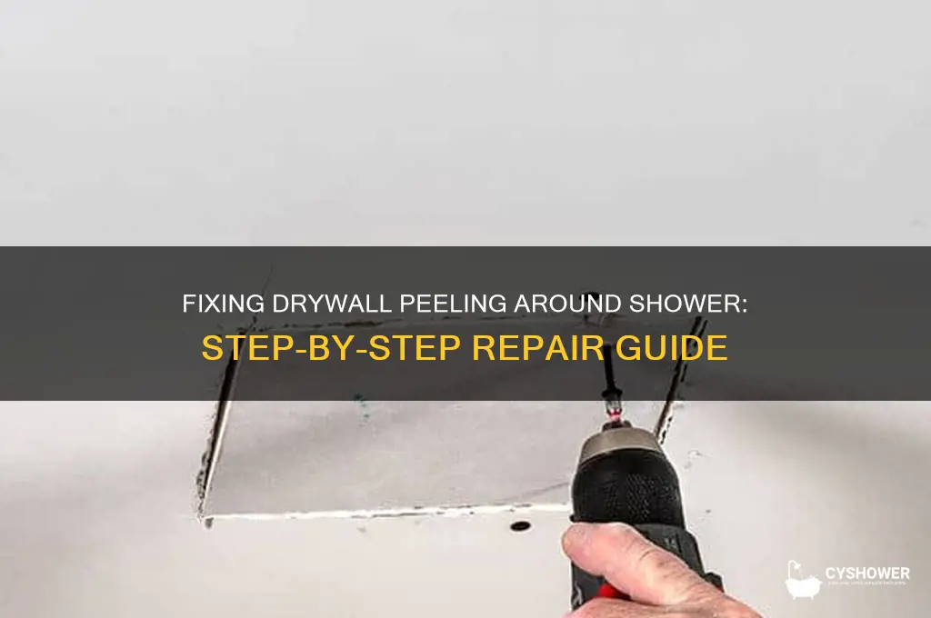 how to fix drywall peeling up around shower