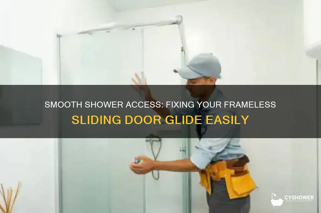 how to fix frameless sliding shower door glide