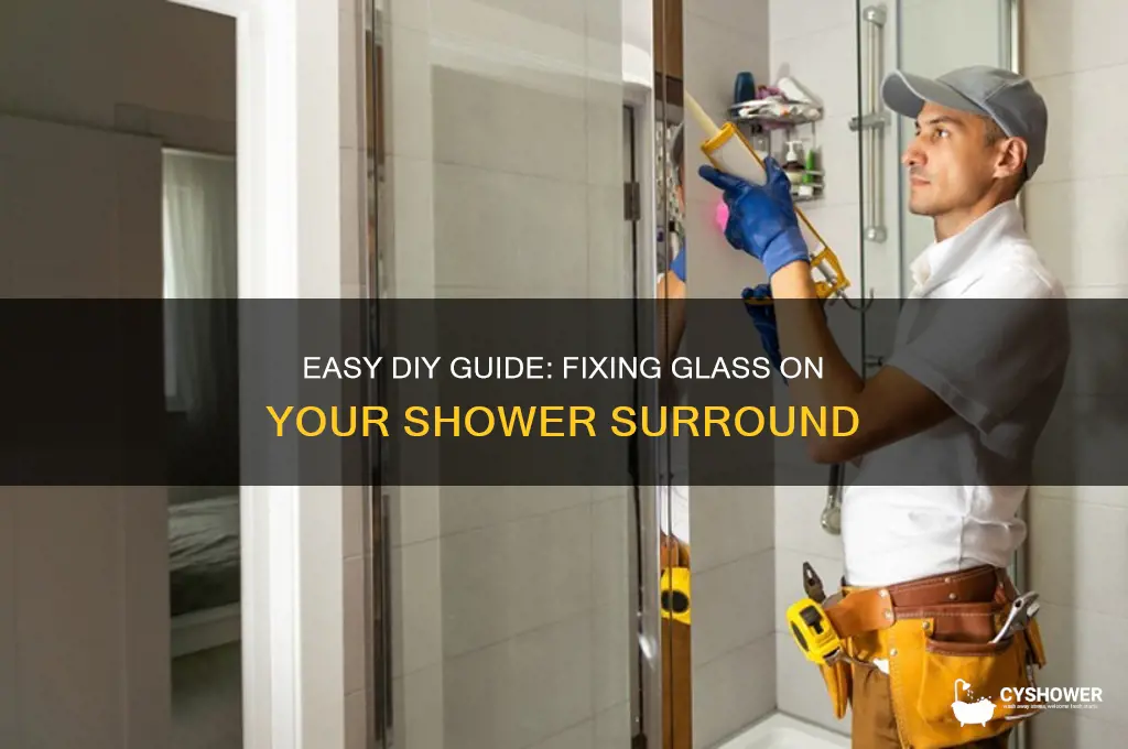 how to fix glass on a shower surround