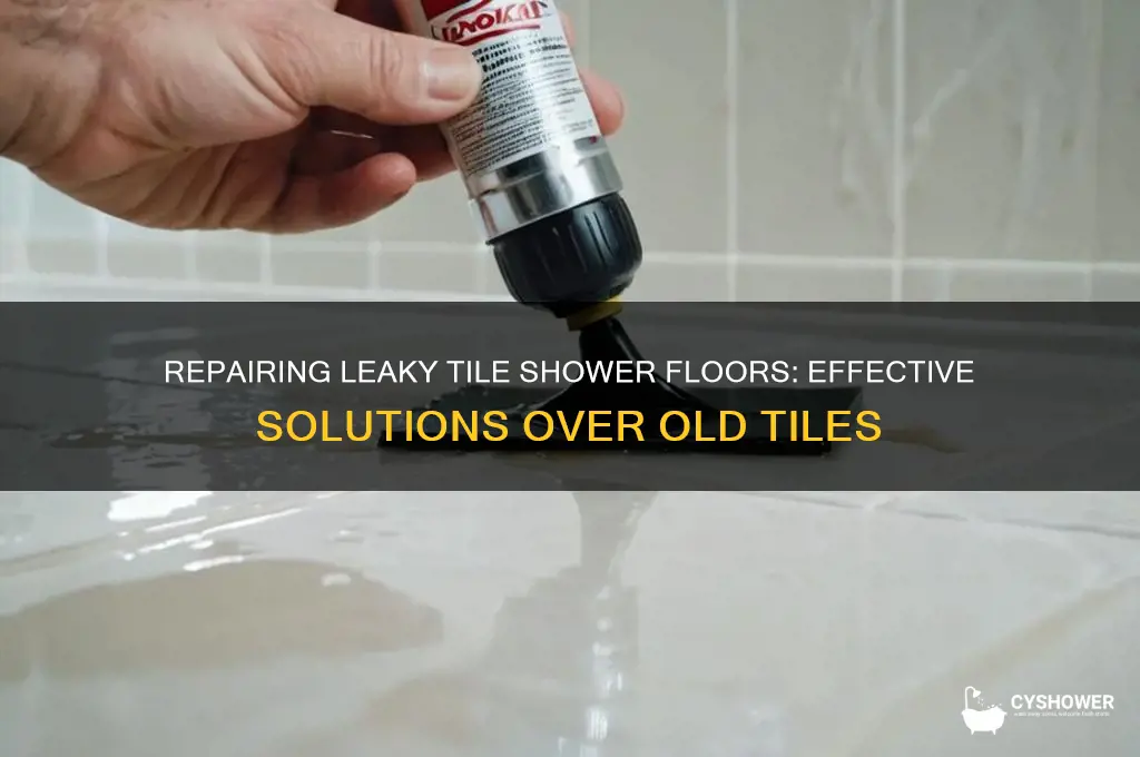 how to fix leaky tile shower floor over old tile