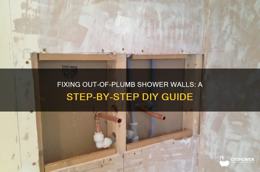 how to fix out of plumb shower wall