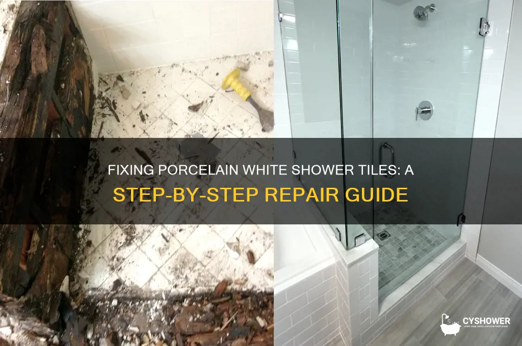 how to fix porcelain white tile in shower