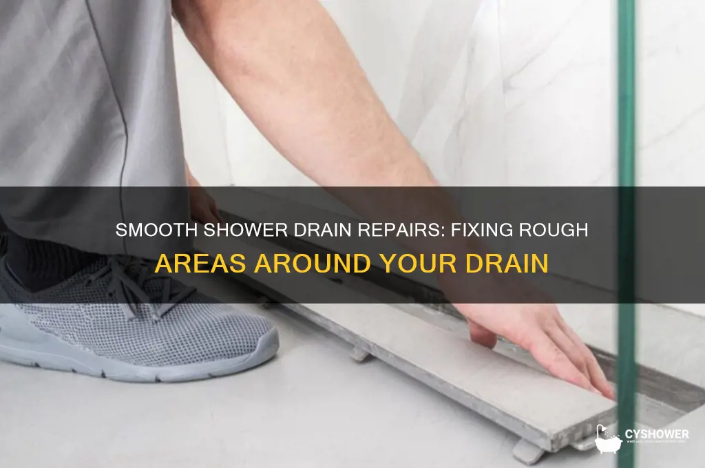 how to fix rough area around drain in shower