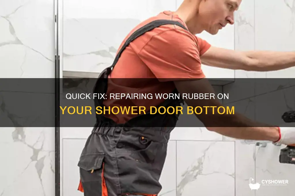 how to fix rubber on bottom of shower door