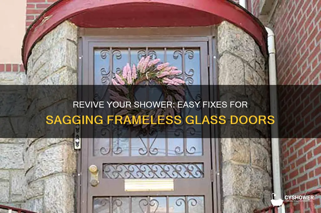 how to fix sagging frameless glass shower door