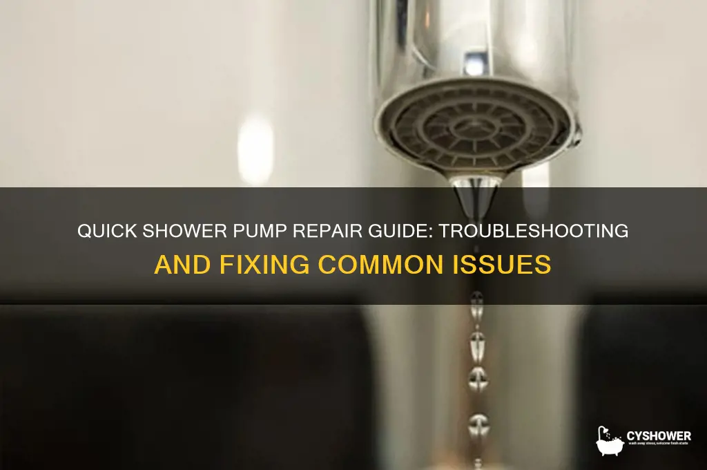 how to fix shower pump