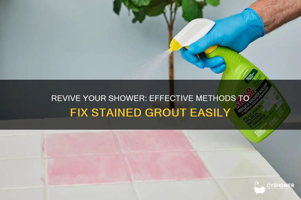 how to fix stained grout in shower