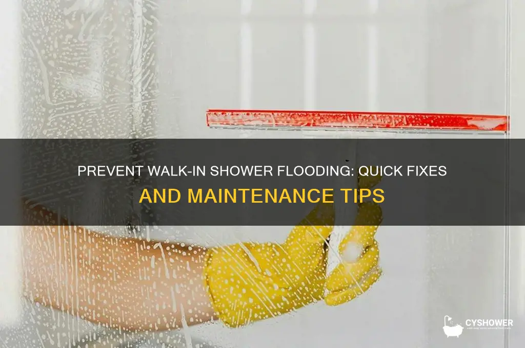 how to fix walk in shower from flooding out