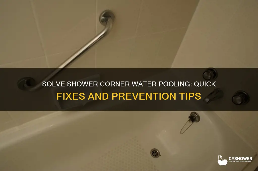 how to fix water pooling in corner of shower