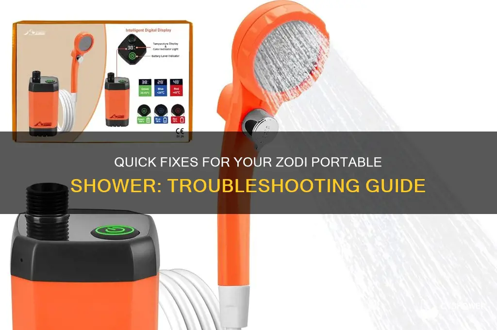 how to fix zodi portable shower