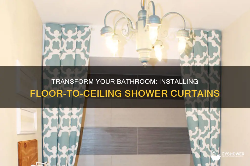 how to floor to ceiling shower curtain