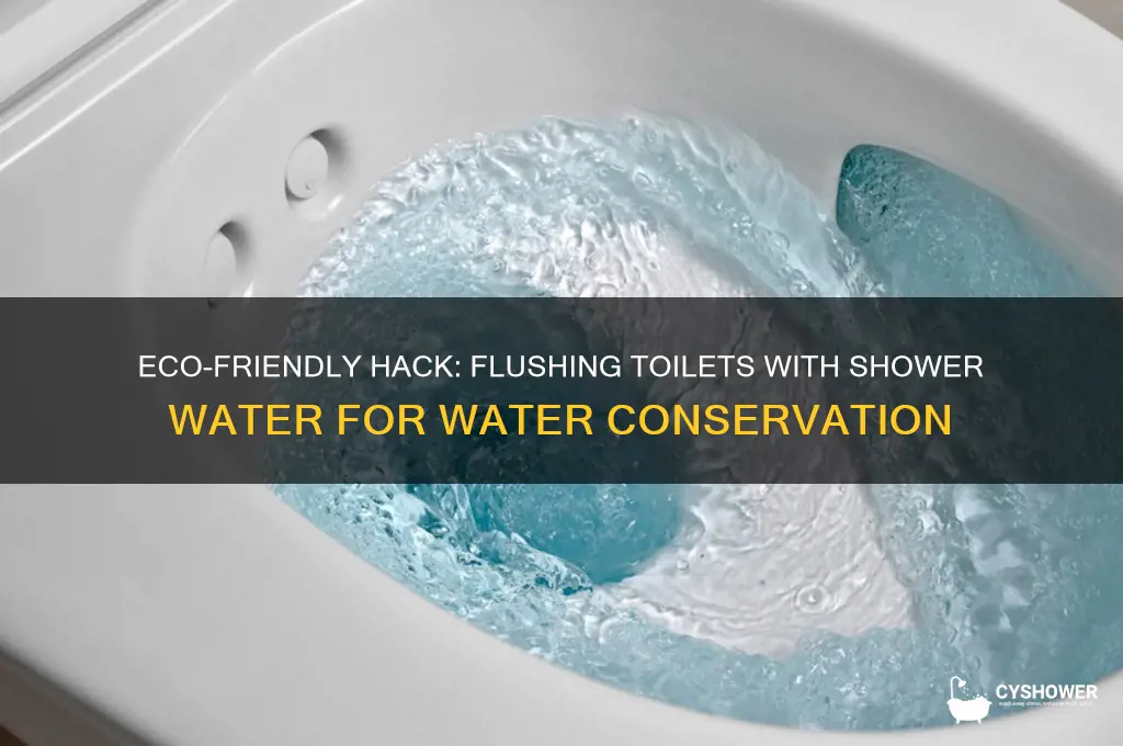 how to flush toilet with shower water