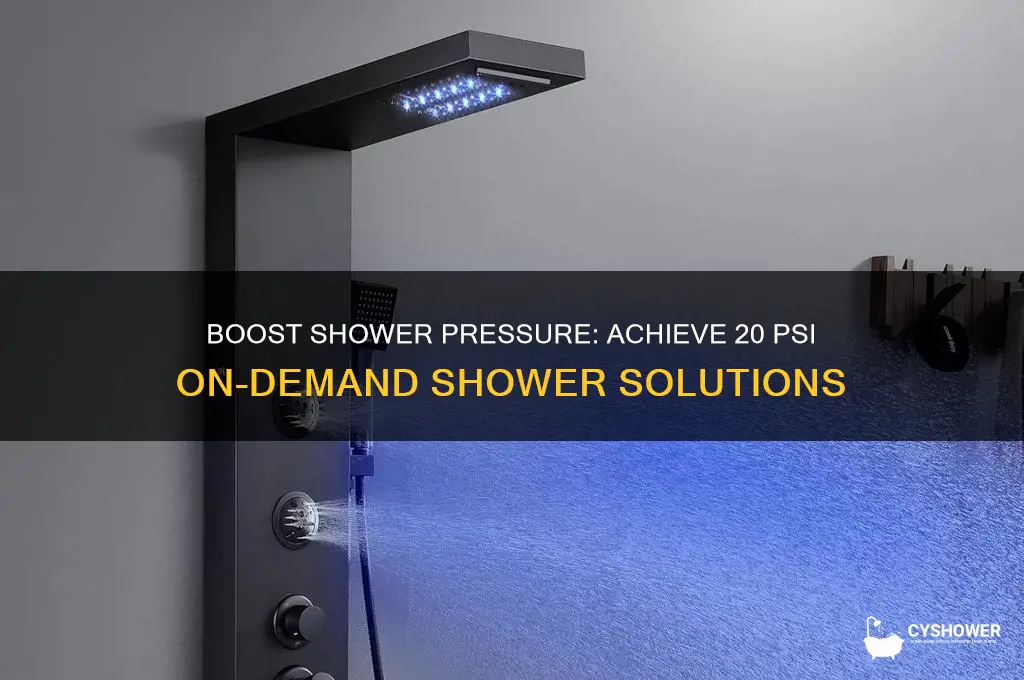 how to get 20 psi for o demand shower