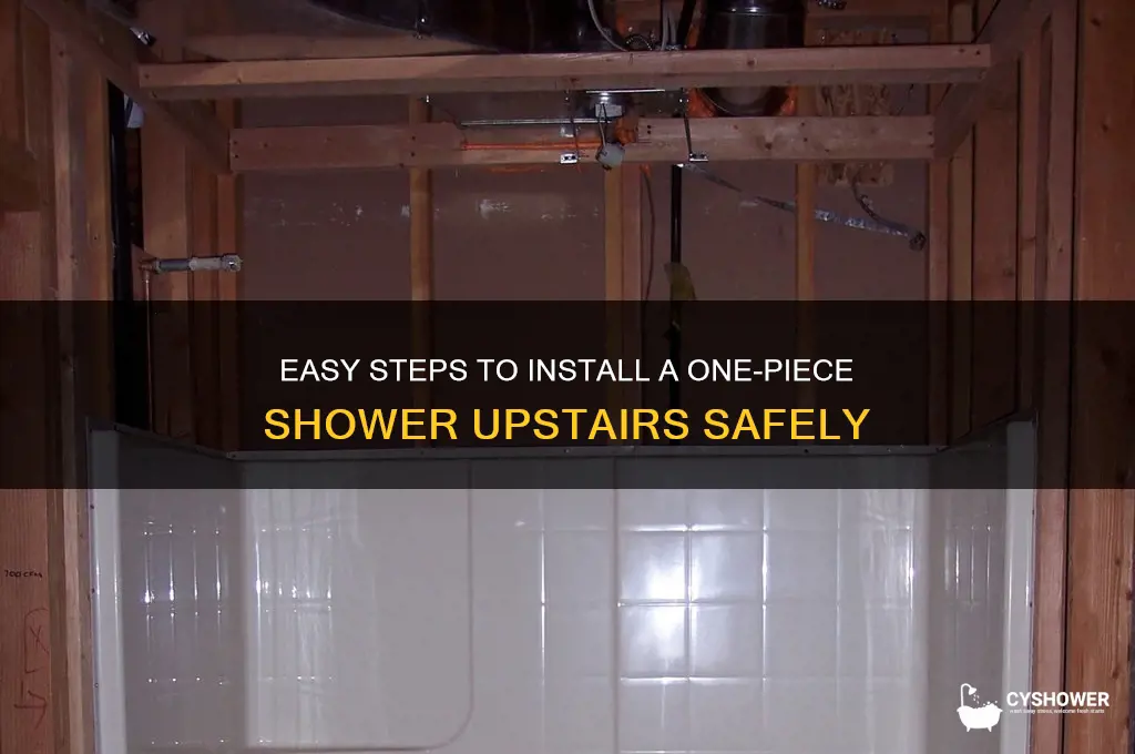 how to get a one peice shower up stairs