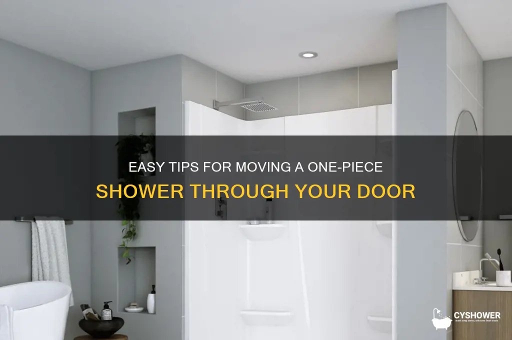 how to get a one piece shower through door