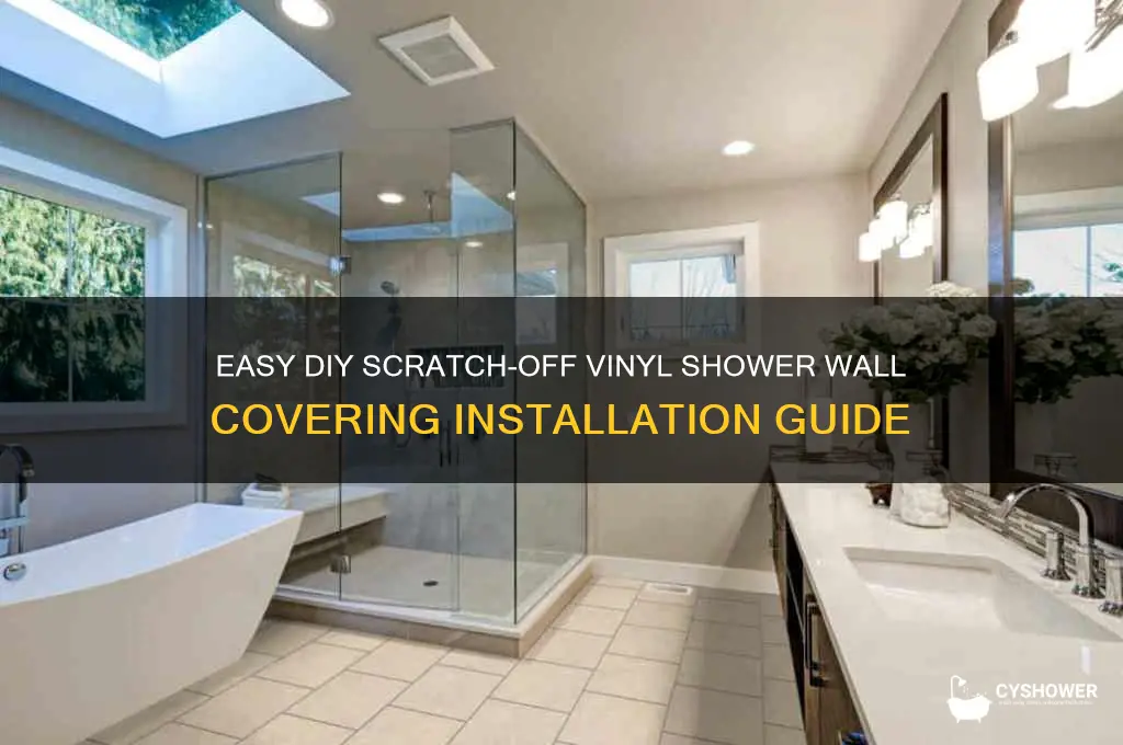 how to get a scratch off vinyl shower wall covering