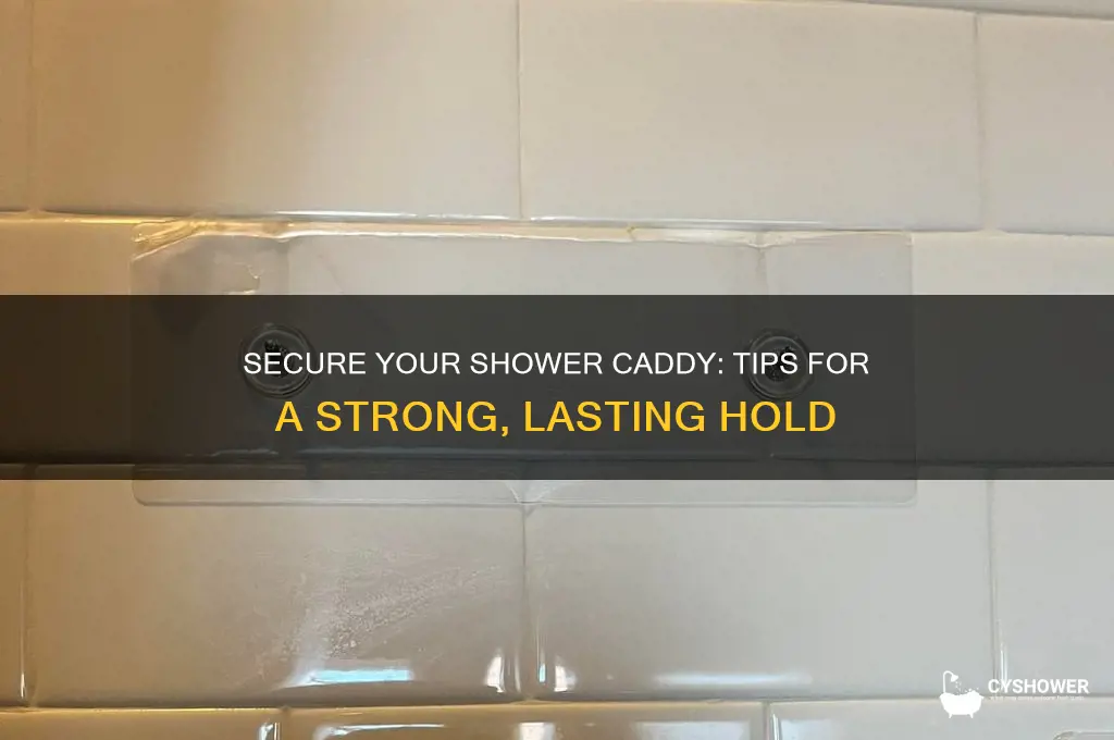 how to get a shower caddy to stick
