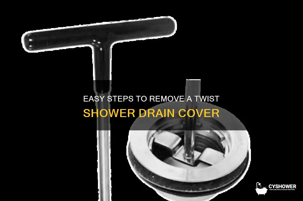 how to get a twist shower drain off