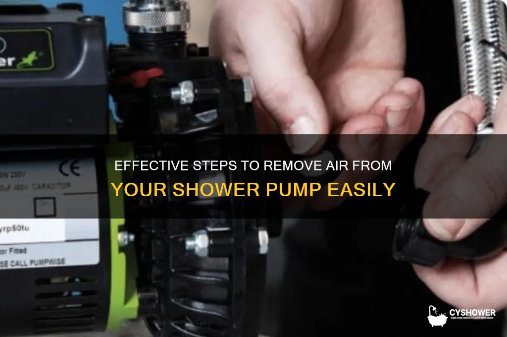 how to get air out of shower pump