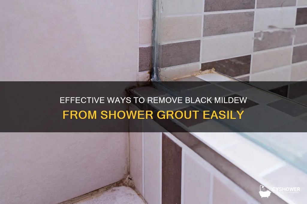 how to get black mildew out of shower grout