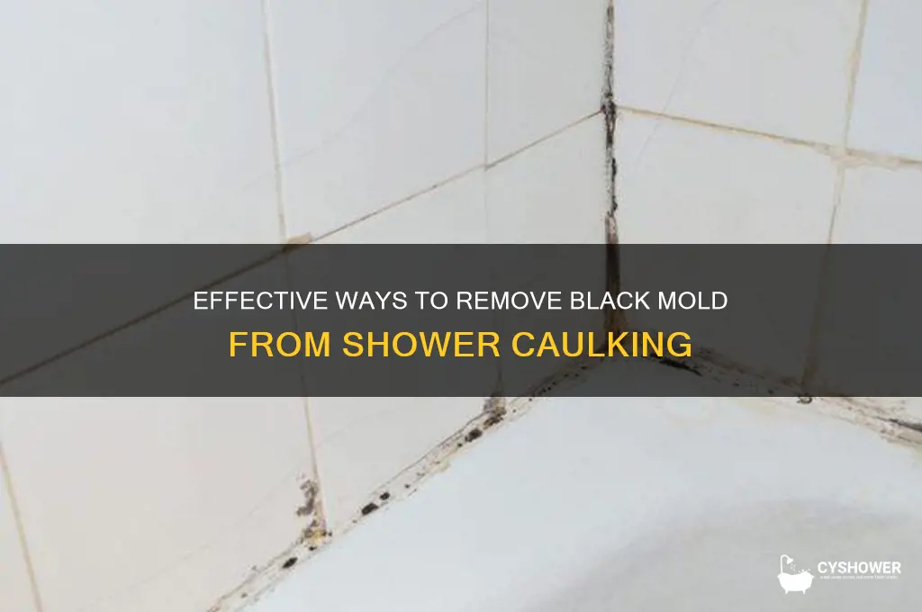 how to get black mold off caulking in shower
