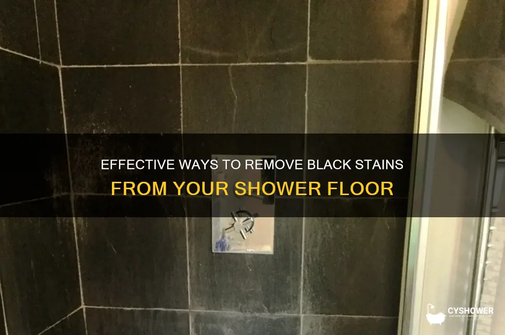 how to get black off shower floor