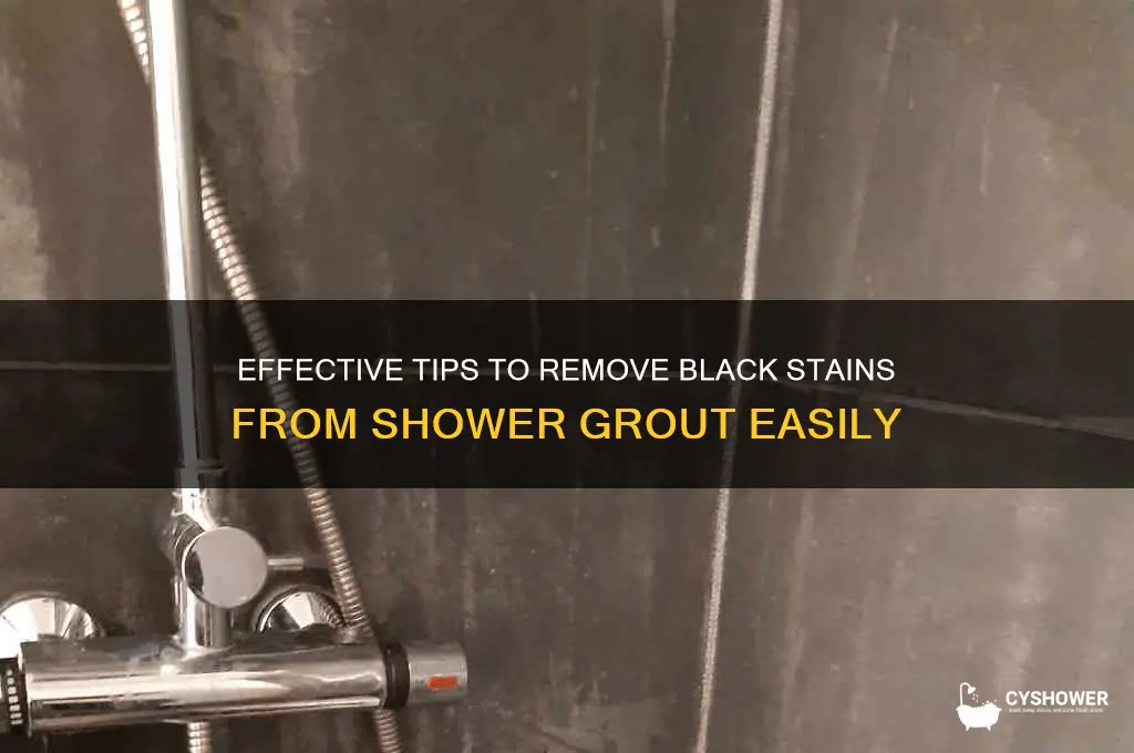 how to get black off shower grout