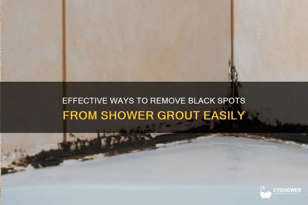 how to get black spots off shower grout