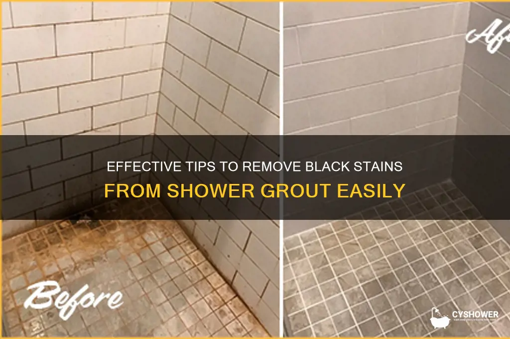 how to get black stains out of shower grout